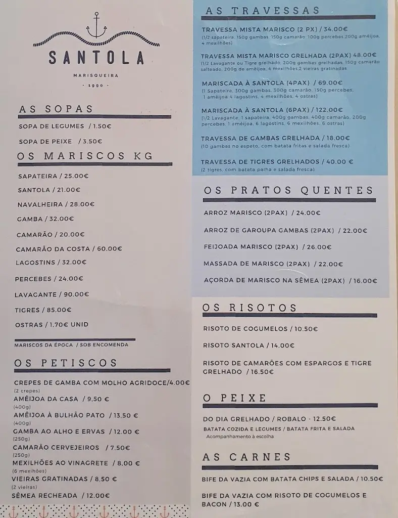 Menu_Marisqueira Santola_Esmoriz_immagine_2