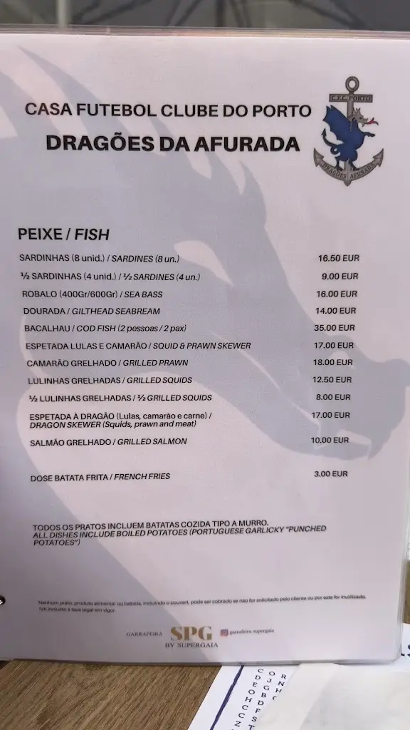 Menu_Casa do F.C. Porto na Afurada_Santa Marinha_image_3
