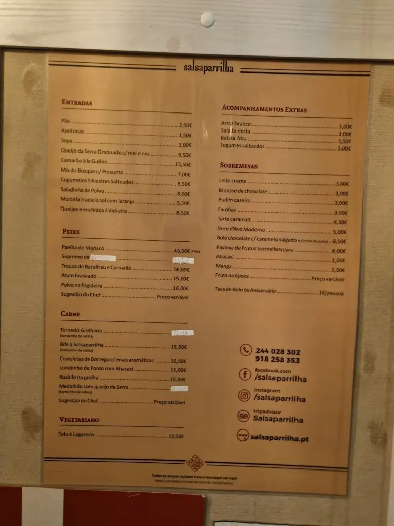 Menu_Salsaparrilha Restaurante_Santa Marinha_immagine_3