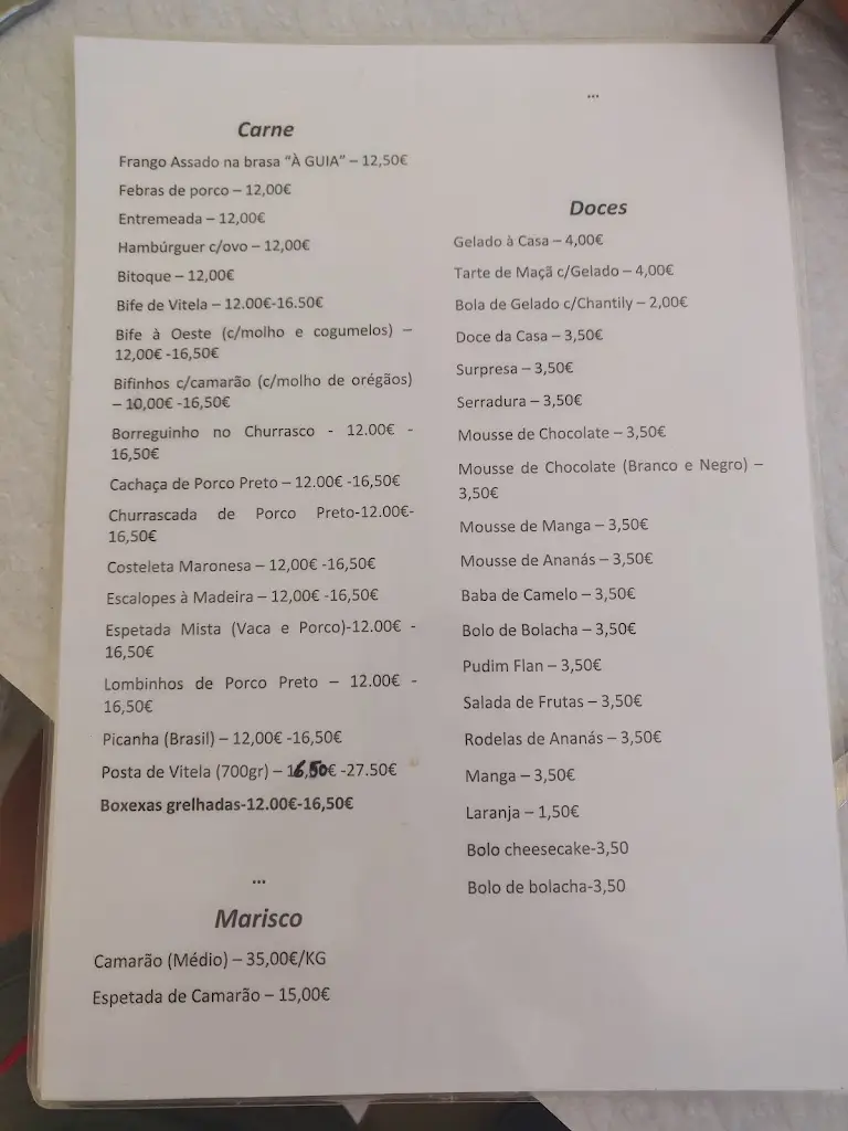 Menu_Churrasqueira do Oeste_Santo Quintino_immagine_4