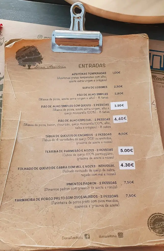 Menu_Dona Azeitona_São João das Lampas_immagine_3