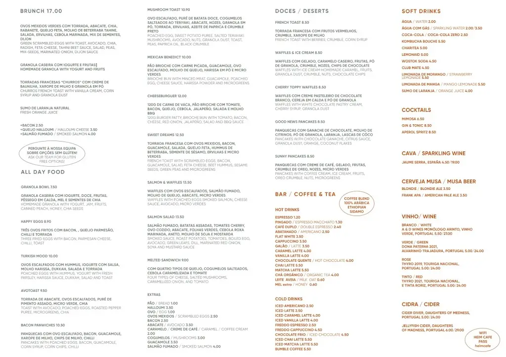 Menü_Heim Cafe Santos_Santos-o-Velho_Bild_1