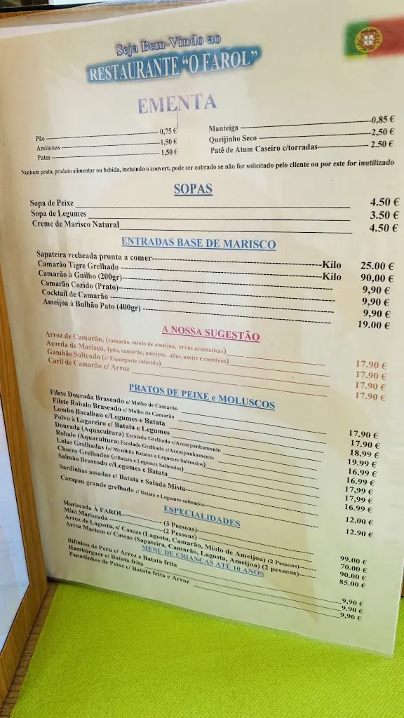 Menu_Restaurante O Farol_São Martinho_image_1