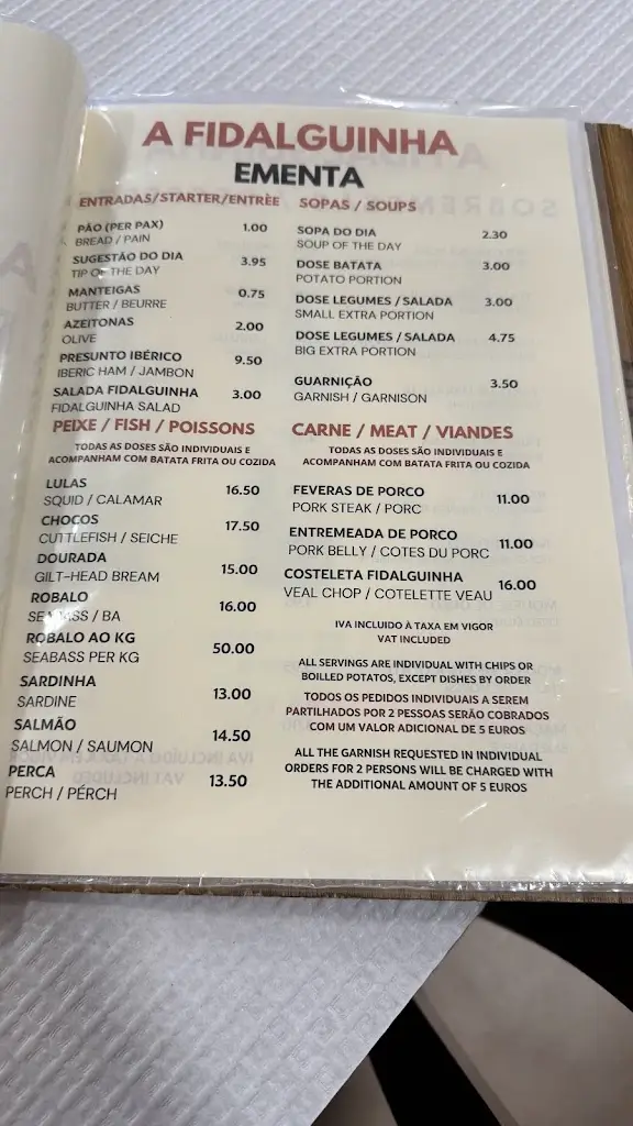 Menu_A Fidalguinha de Espinho_Espinho_image_1