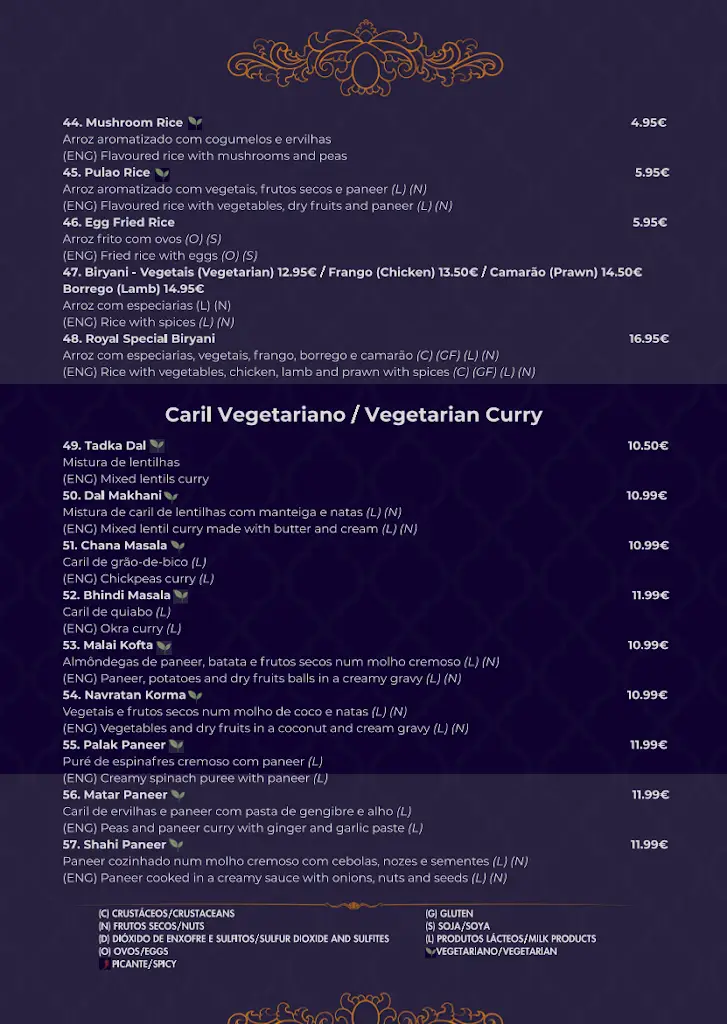 Menu_Royal Indian Restaurant_São Martinho_immagine_3