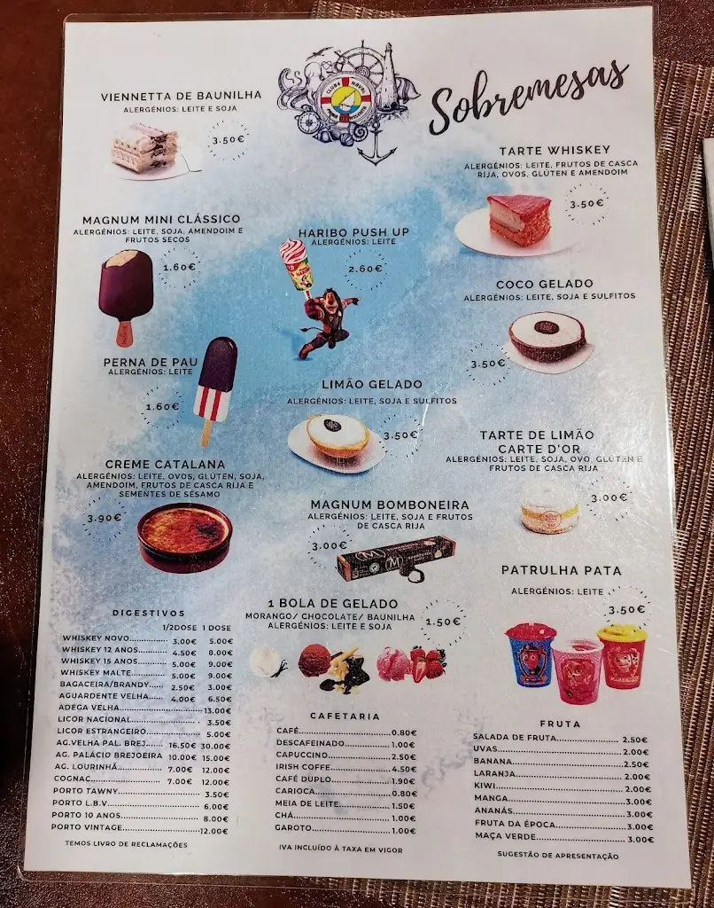 Menu_Clube Naval Praia da Assenta_São Pedro da Cadeira_immagine_2