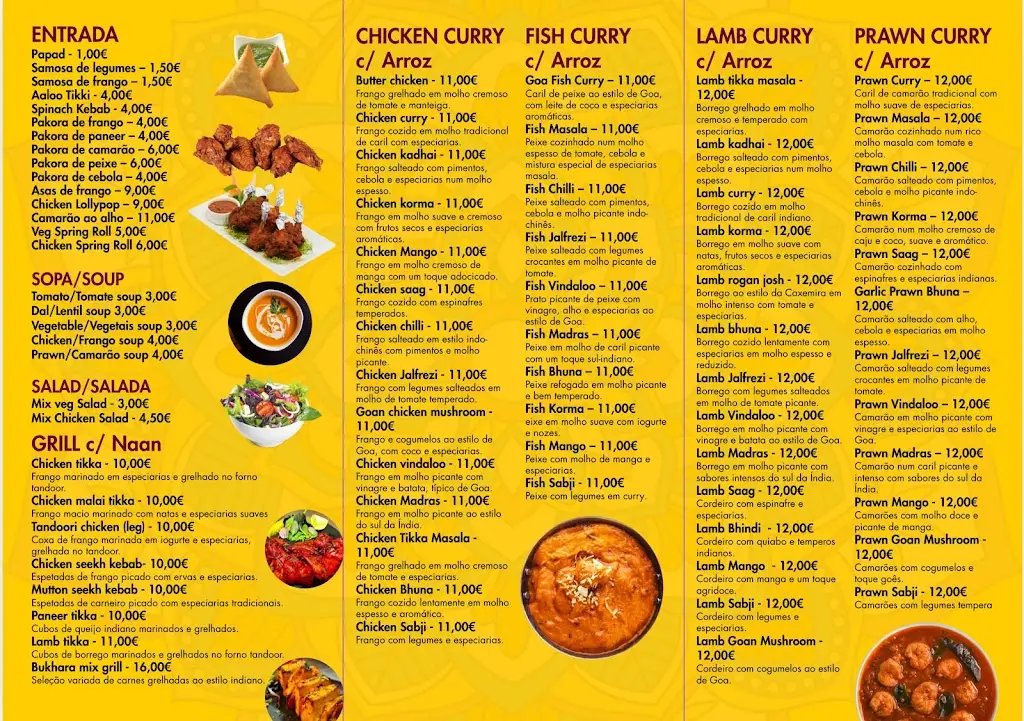 Menü_Bukhara Indian Restaurant_São Domingos de Rana_Bild_1