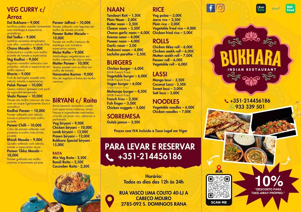 Menü_Bukhara Indian Restaurant_São Domingos de Rana_Bild_2