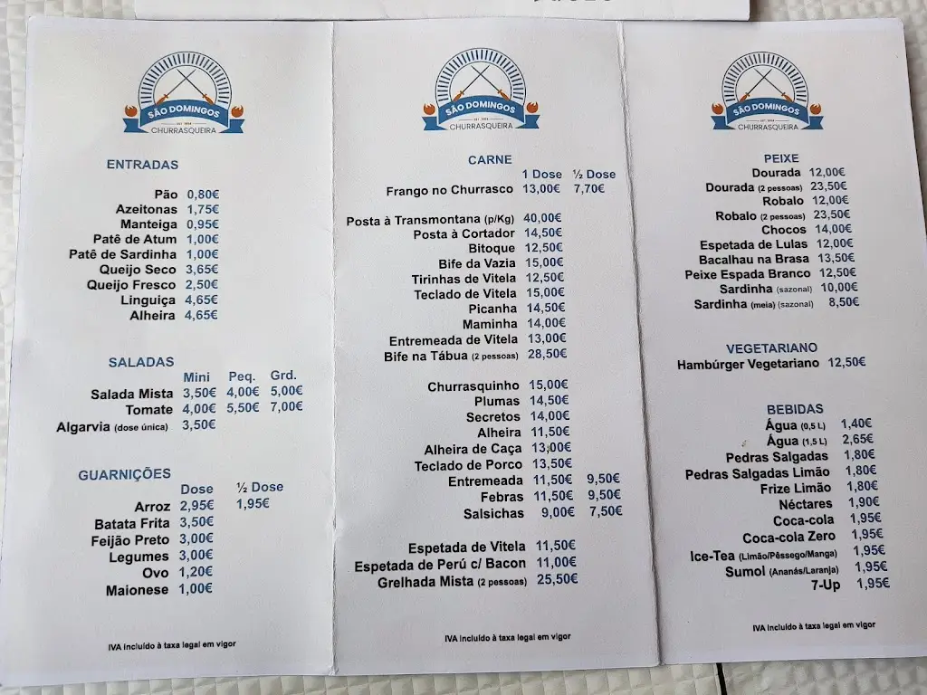 Menu_Churrasqueira S. Domingos_São Domingos de Rana_image_1