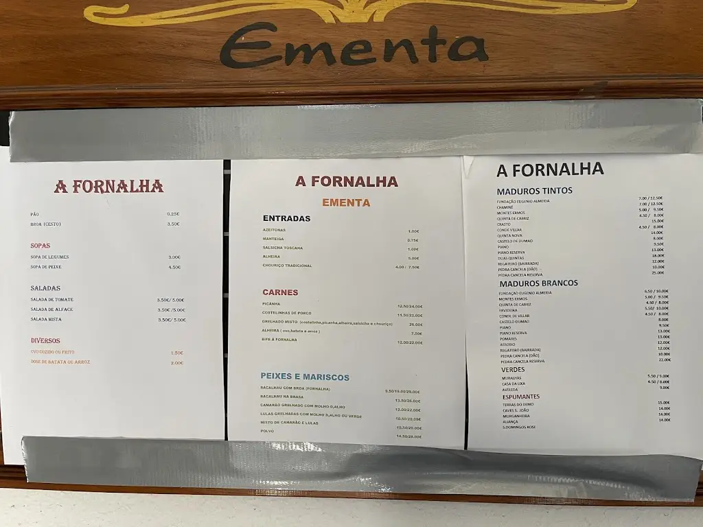 Menu_A Fornalha_Vale de Espinho_immagine_1