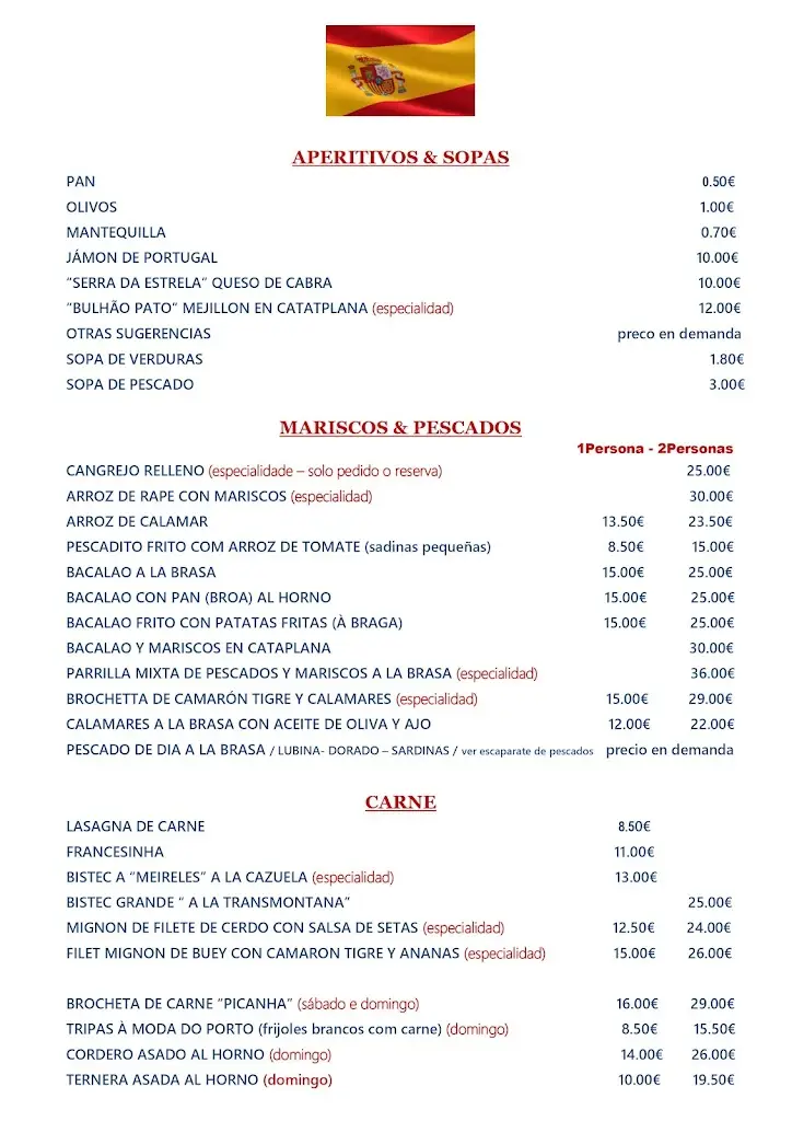 Menu_Restaurante Casa Meireles_Espinho_immagine_1