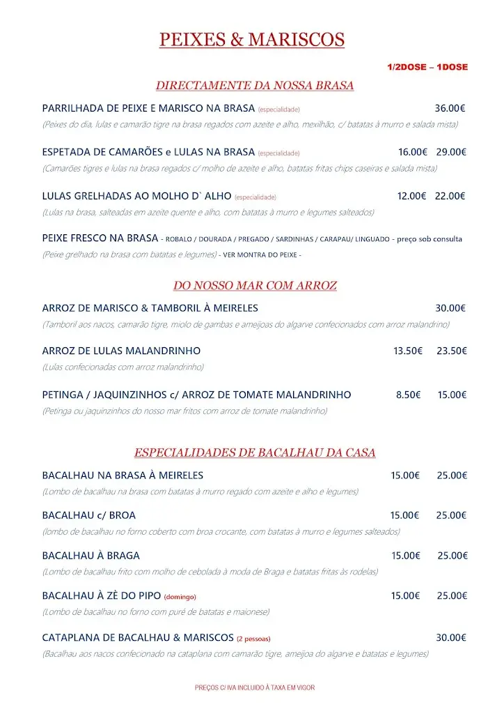 Menu_Restaurante Casa Meireles_Espinho_immagine_2