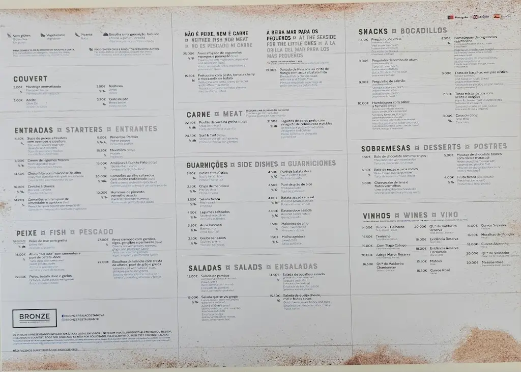 Menu_Bronze Seafood & Lounge Bar_Gafanha da Encarnação_image_1
