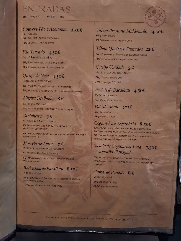 Menu_Restaurante Burro Velho_Batalha_immagine_3