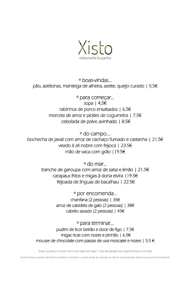 Menu_Xisto_Castanheira de Pêra_immagine_1