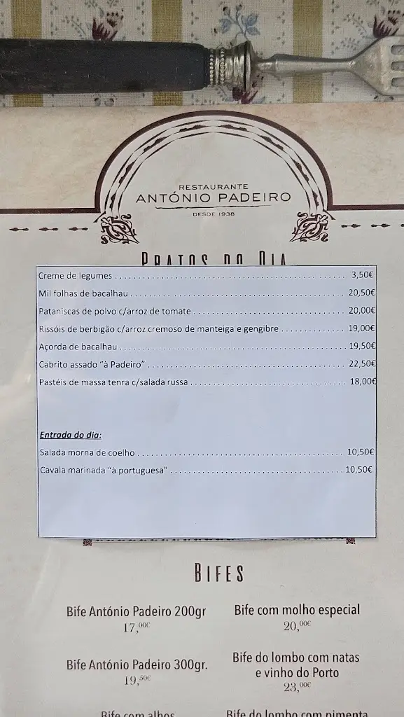 Menu_António Padeiro_Aljubarrota_imagen_1