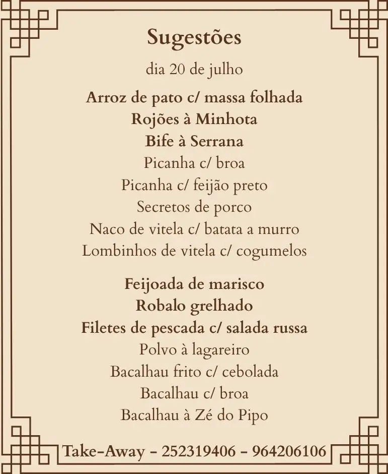 Menü_Restaurante Aljubarrota_Aljubarrota_Bild_1