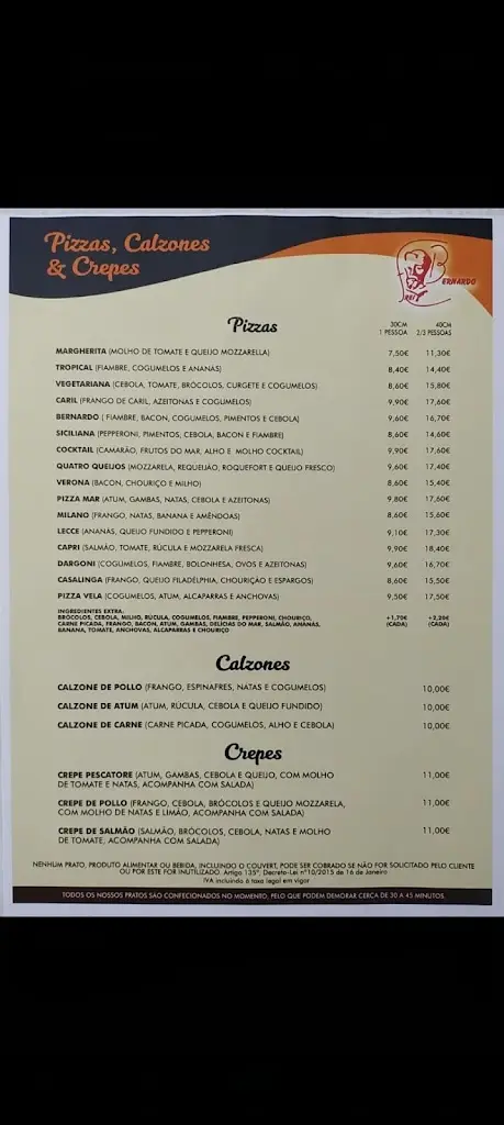 Menu_RESTAURANT FREI BERNARDO Italiano e Indiano_Aljubarrota_immagine_2