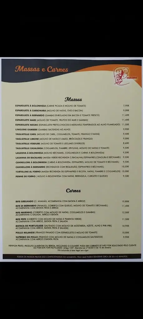 Menu_RESTAURANT FREI BERNARDO Italiano e Indiano_Aljubarrota_immagine_3