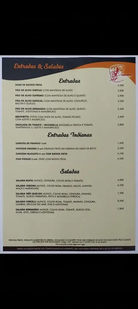 Menu_RESTAURANT FREI BERNARDO Italiano e Indiano_Aljubarrota_immagine_4