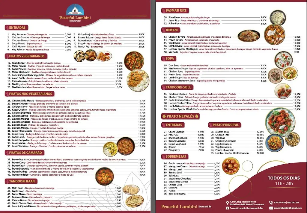 Menu_Peaceful Lumbini Restaurant & Bar_Aljubarrota_immagine_1