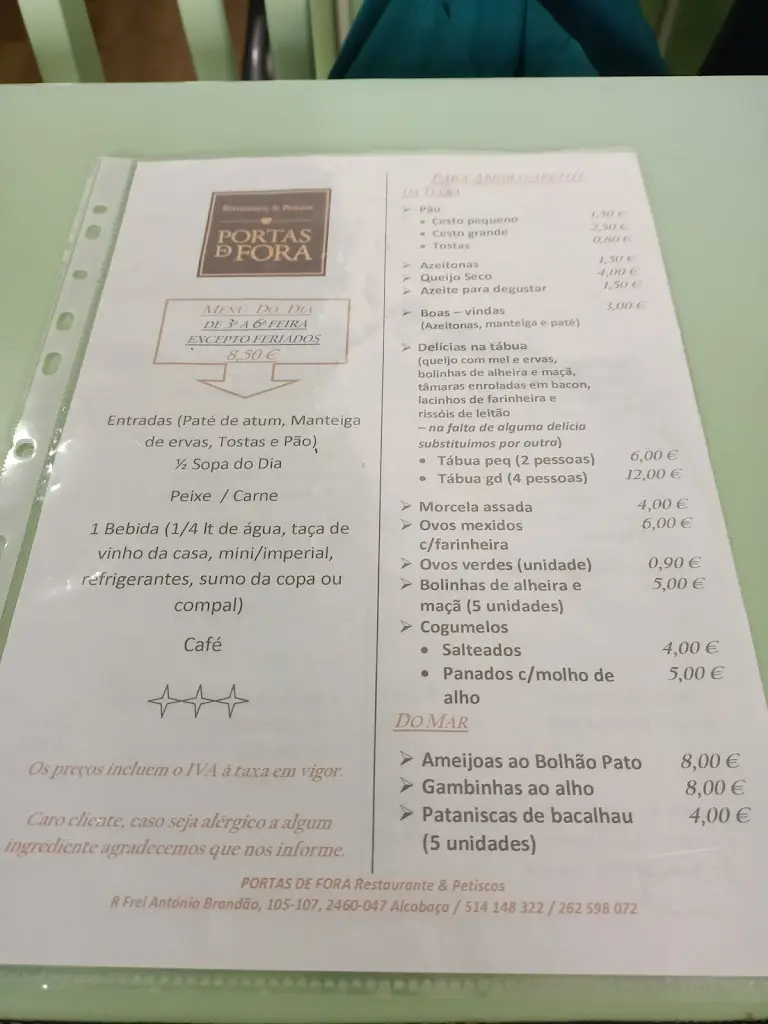 Menu_Restaurante Portas de Fora_Aljubarrota_imagen_1