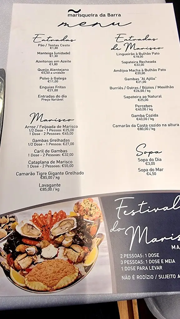 Menu_Marisqueira da Barra_Gafanha da Nazaré_immagine_1