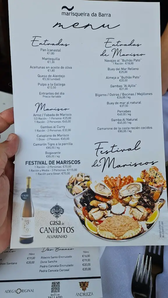 Menu_Marisqueira da Barra_Gafanha da Nazaré_immagine_2