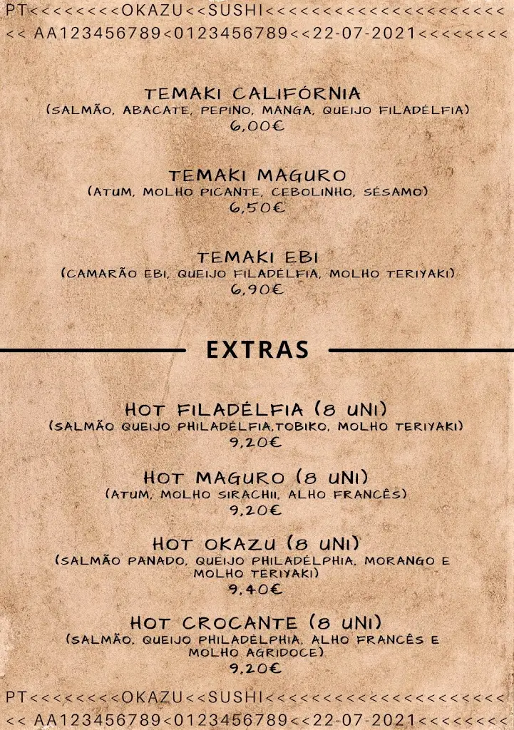 Menu_Restaurante Økazu sushi , Alcobaça_Alcobaça_image_1