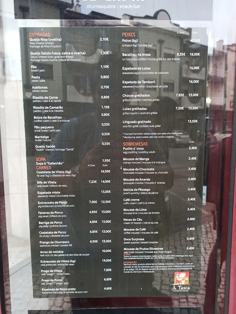 Menu_A Tasca_Gafanha da Nazaré_immagine_2