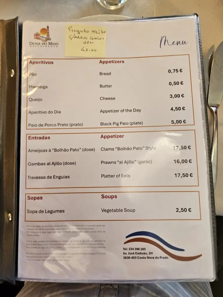 Menu_Duna do Meio_Gafanha da Nazaré_immagine_1