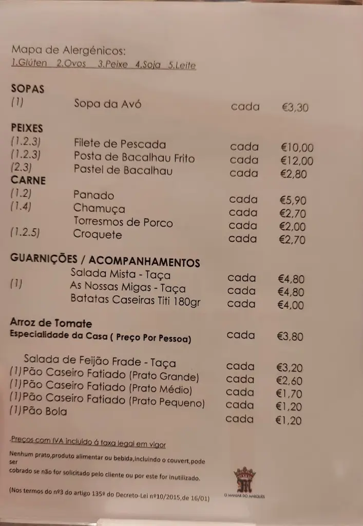 Menu_Restaurante O Manjar do Marquês_Louriçal_immagine_3