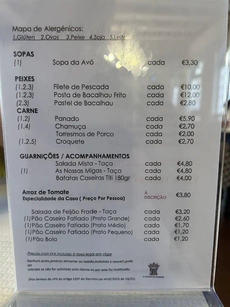 Menu_Restaurante O Manjar do Marquês_Louriçal_immagine_4
