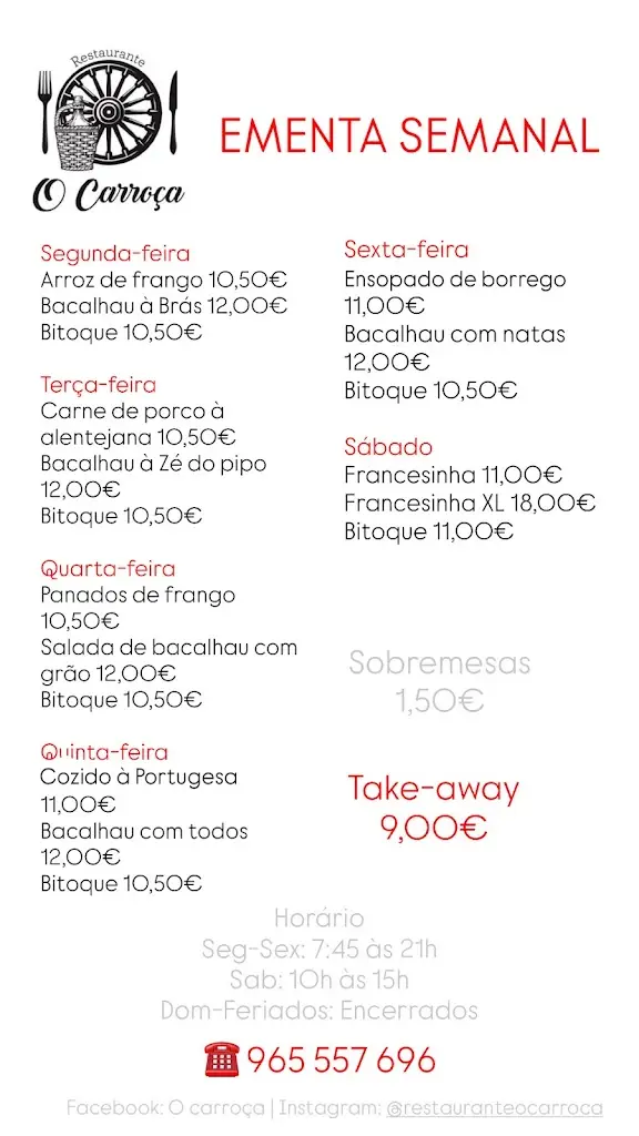 Menu_Restaurante O Carroça_Louriçal_immagine_1