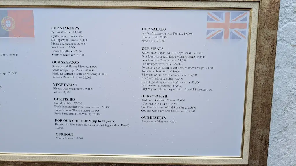 Menu_A Nova Casa de Ramiro_Óbidos_imagen_1