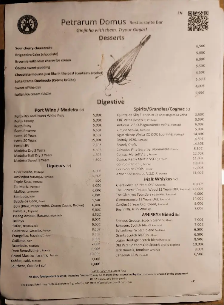 Menu_Petrarum Domus Restaurante_Óbidos_immagine_1