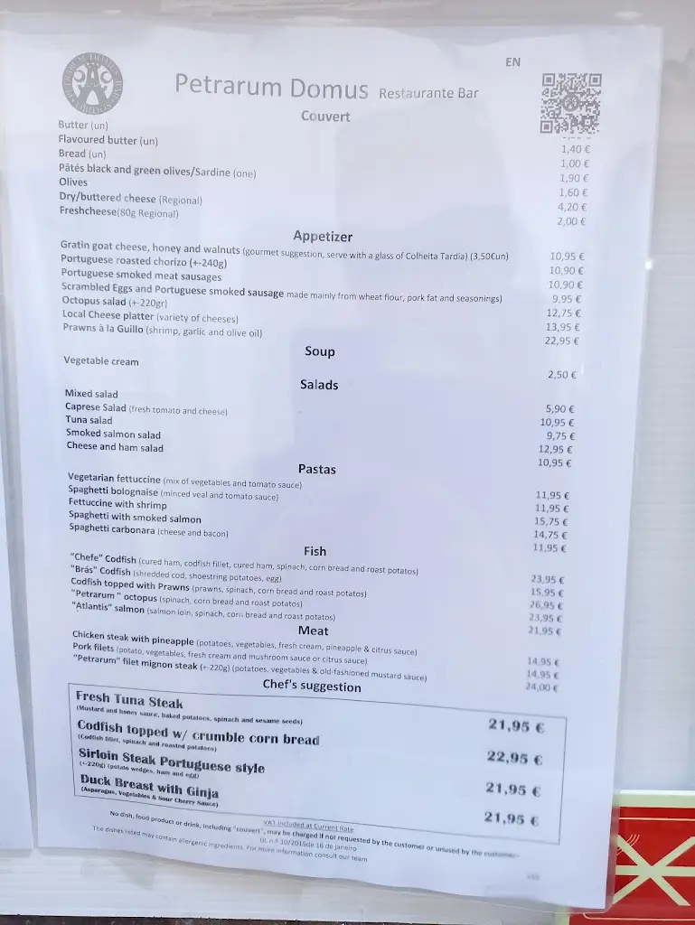 Menu_Petrarum Domus Restaurante_Óbidos_immagine_2