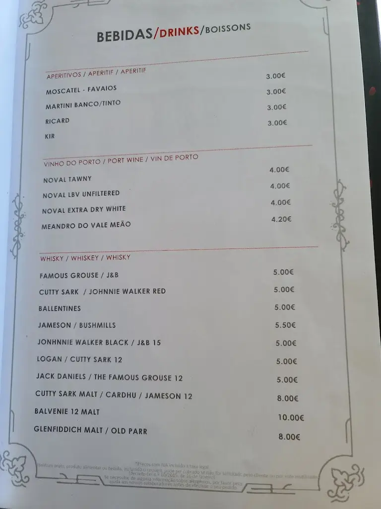 Menu_Restaurant Vintage_Pombal_immagine_2
