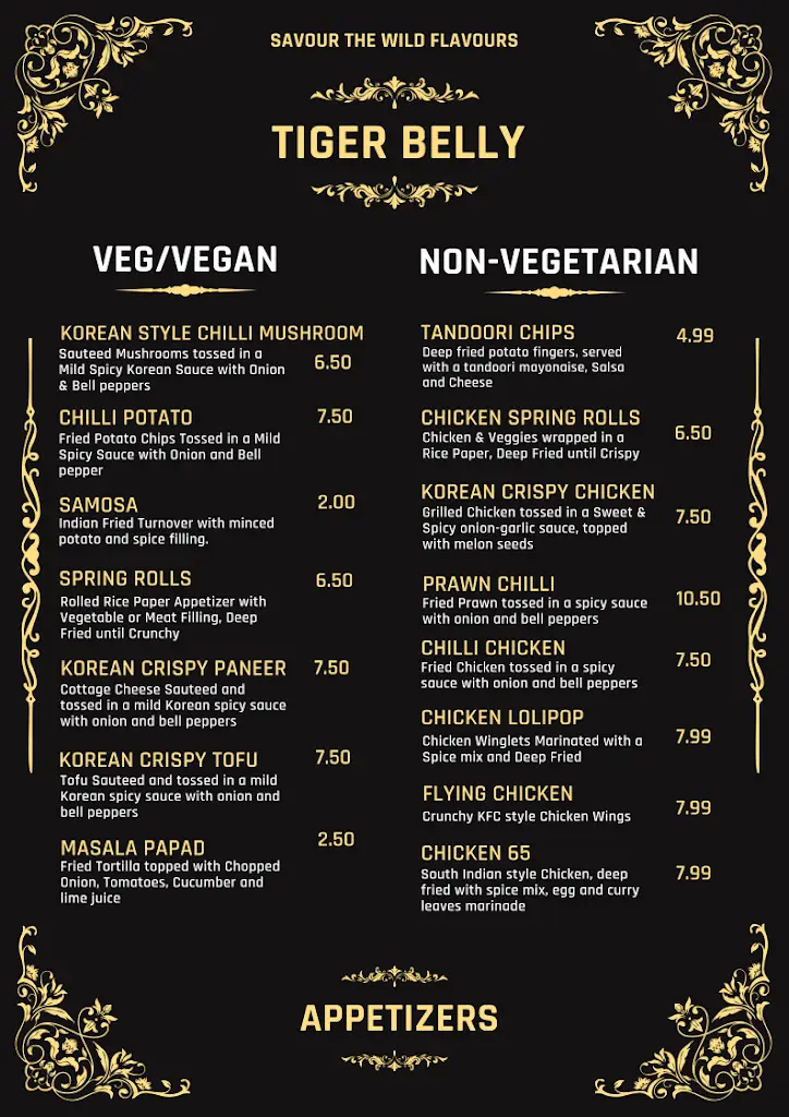 Menu_Tiger Belly Restaurant & Bar_Salir de Matos_immagine_3