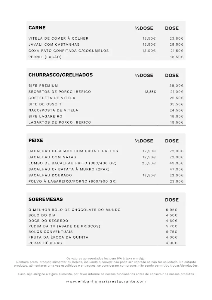 Menu_Em Banho Maria_Serra de El-Rei_imagen_1