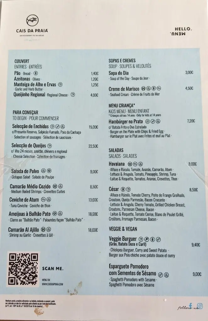 Menu_Cais da Praia . Beach Restaurant - Cocktail Bar . Foz do Arelho_Foz do Arelho_immagine_2