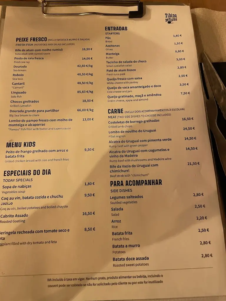 Menu_Tibino - Casa de Petiscos_Foz do Arelho_image_1