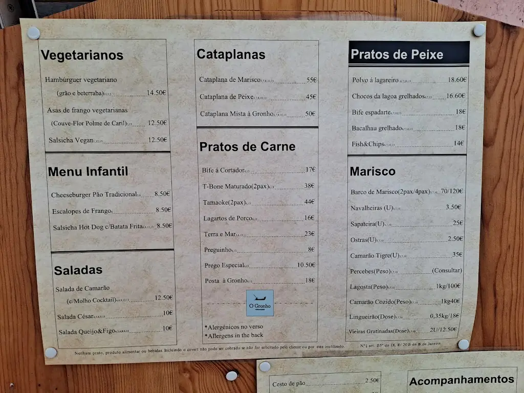 Menu_Restaurante O Gronho_Foz do Arelho_immagine_1