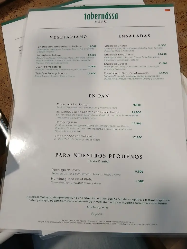 Menu_Restaurante Tabernassa_Nazaré_immagine_4