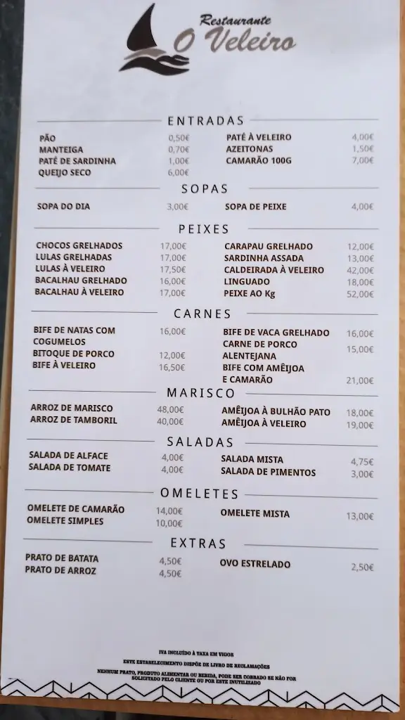 Menu_O Veleiro_Nazaré_immagine_1
