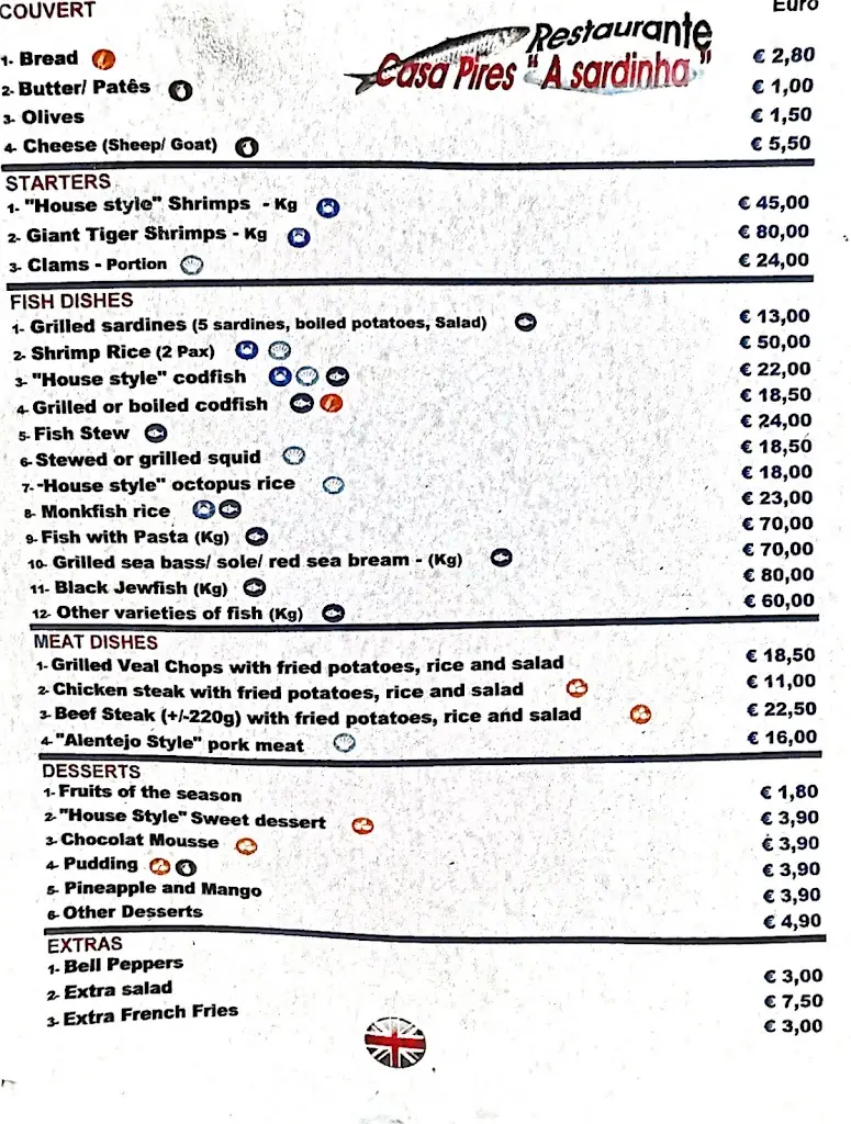 Menü_Restaurante Casa Pires - A Sardinha_Nazaré_Bild_1
