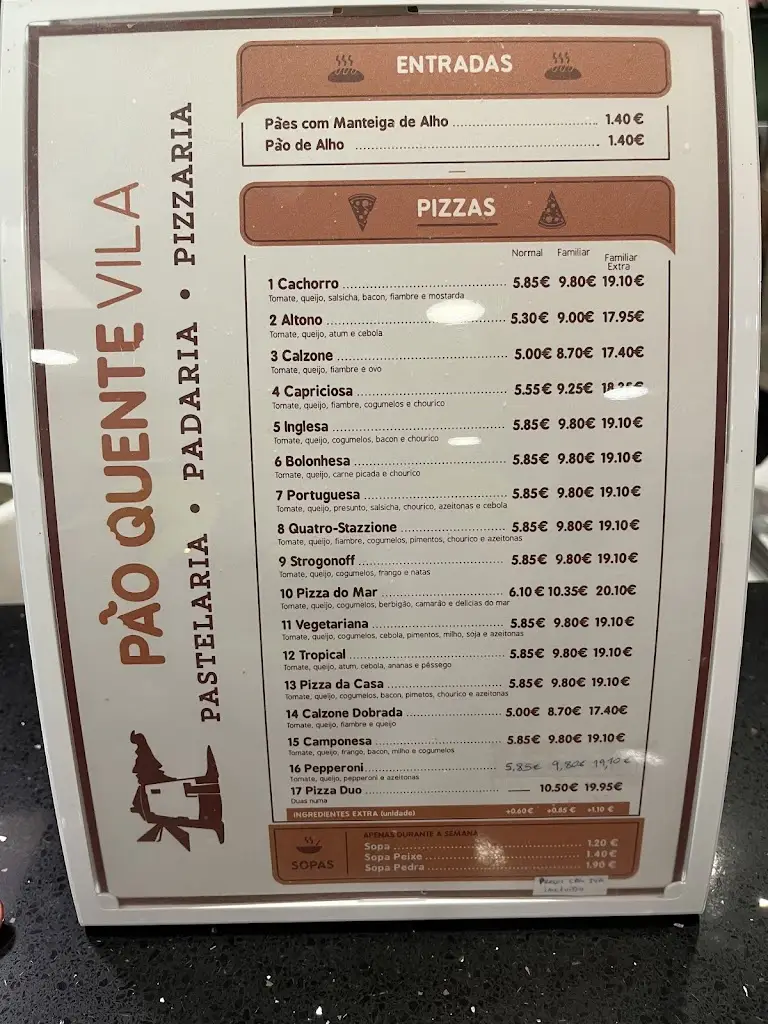 Menu_Hot Bread & Pastry Costa Pina, Lda._Turquel_image_1