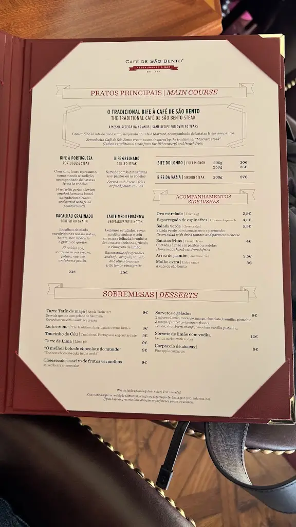 Menu_Café de São Bento Cascais_Cascais_immagine_1