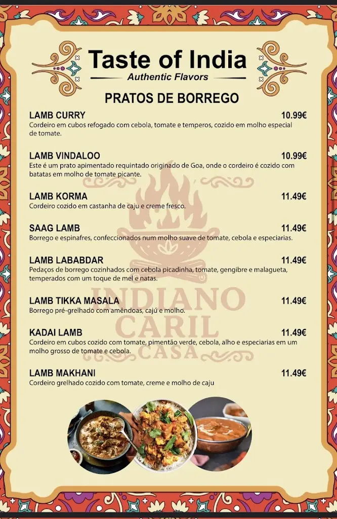 Menu_indiano caril casa_Arruda dos Vinhos_immagine_4