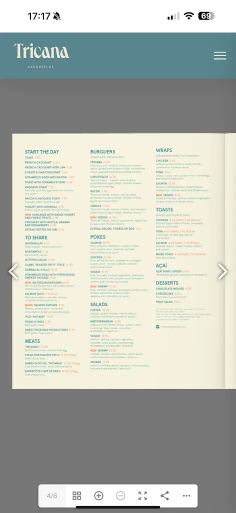 Menü_Tricana Carcavelos_Carcavelos_Bild_3